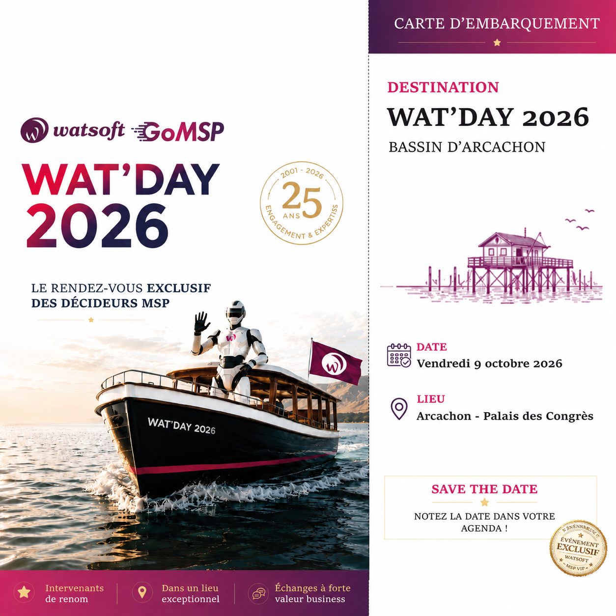 Visuel officiel du Wat’Day 2026 organisé au Palais des Congrès d’Arcachon