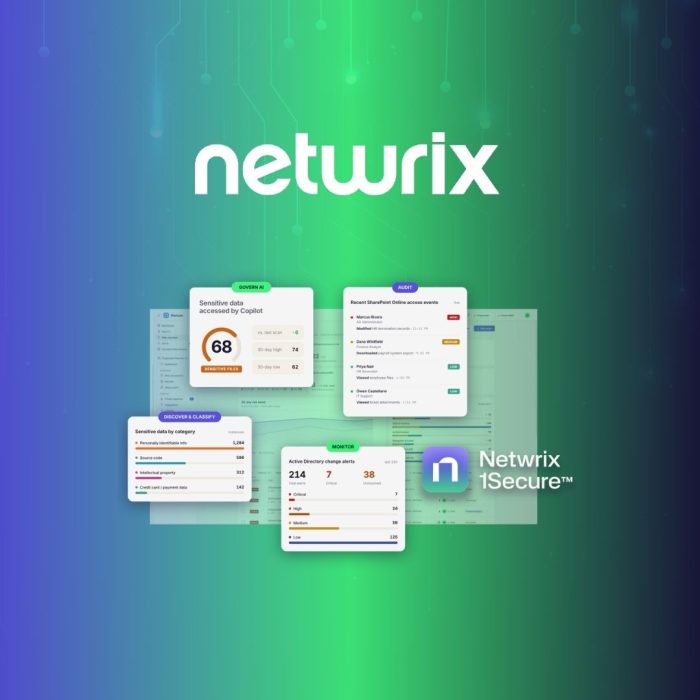 Cybersécurité 1 Netwrix 1Secure solution d’audit SaaS spécialement conçue pour permettre aux fournisseurs de services managés (MSP) de sécuriser et de prendre en charge plusieurs clients à partir d’une seule console.